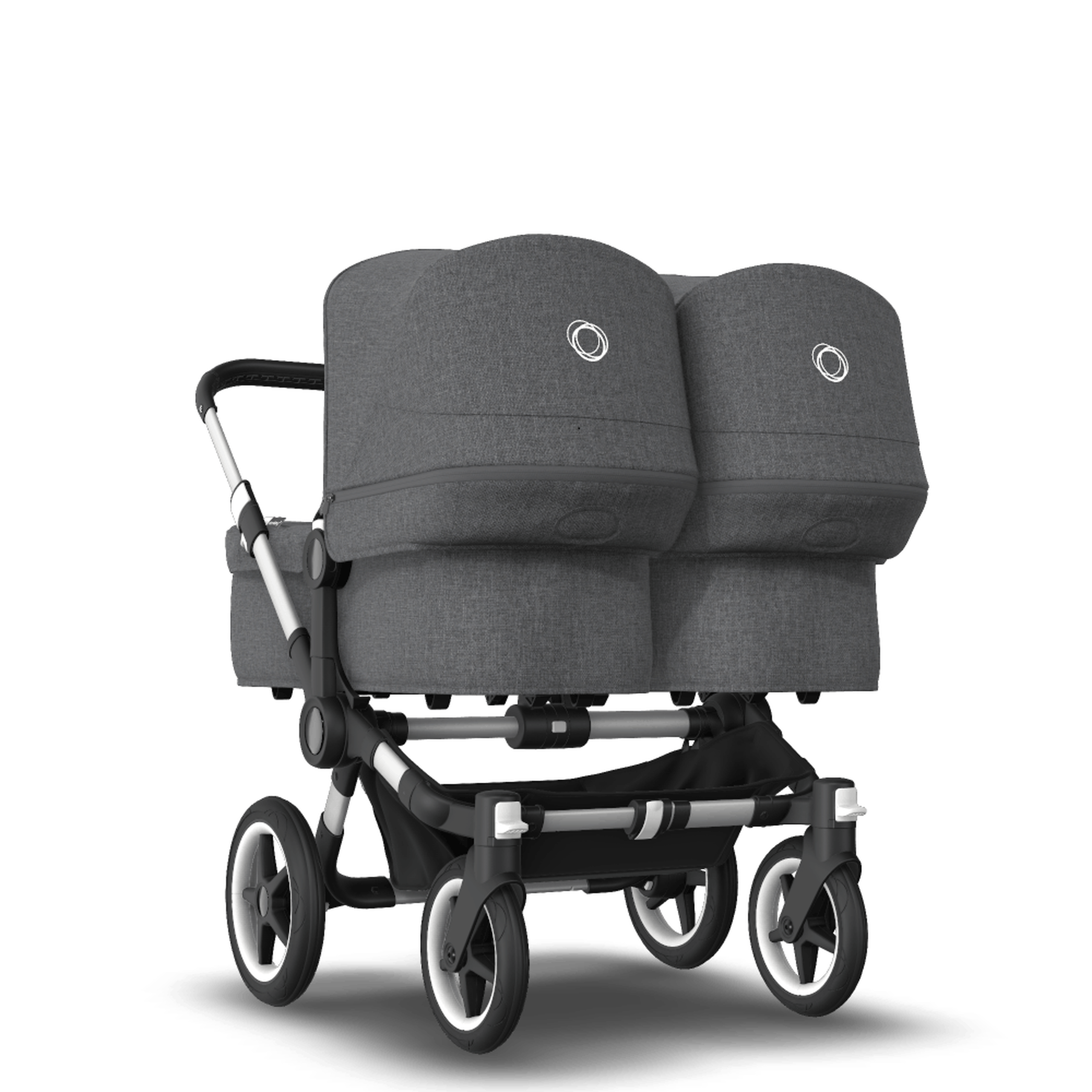 AU - Bugaboo Donkey 3 Twin Seat and Bassinet Stroller Grey Melange, Aluminum chassis - Thumbnail Slide 1 of 8