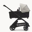Bugaboo Dragonfly bassinet and seat stroller black base, midnight black fabrics, misty white sun canopy