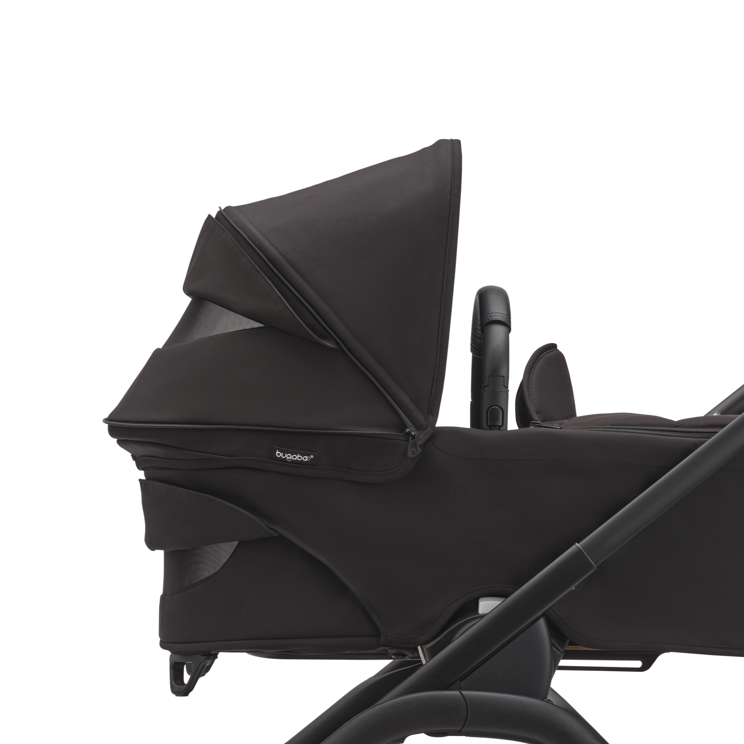 Side view of the Bugaboo Dragonfly bassinet with built-in breezy panel. - Thumbnail Slide 12 of 15