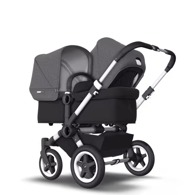 US - D2D stroller bundle aluminum, black, grey melange - Main Image Slide 1 of 4
