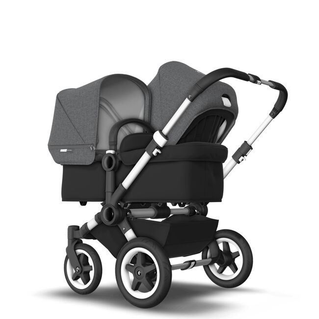 US - D2D stroller bundle aluminum, black, grey melange - Main Image Slide 1 of 4