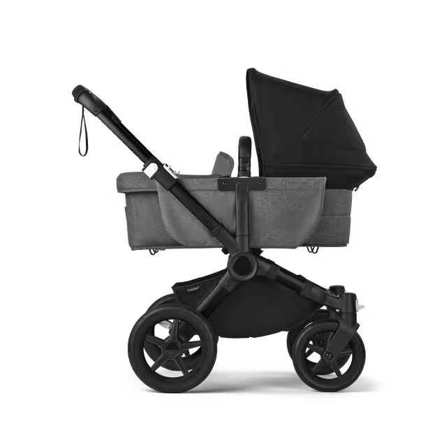 Bugaboo Donkey 5 Mono 2-in-1 stroller black base, grey mélange fabrics, midnight black sun canopy - Main Image Slide 3 of 11
