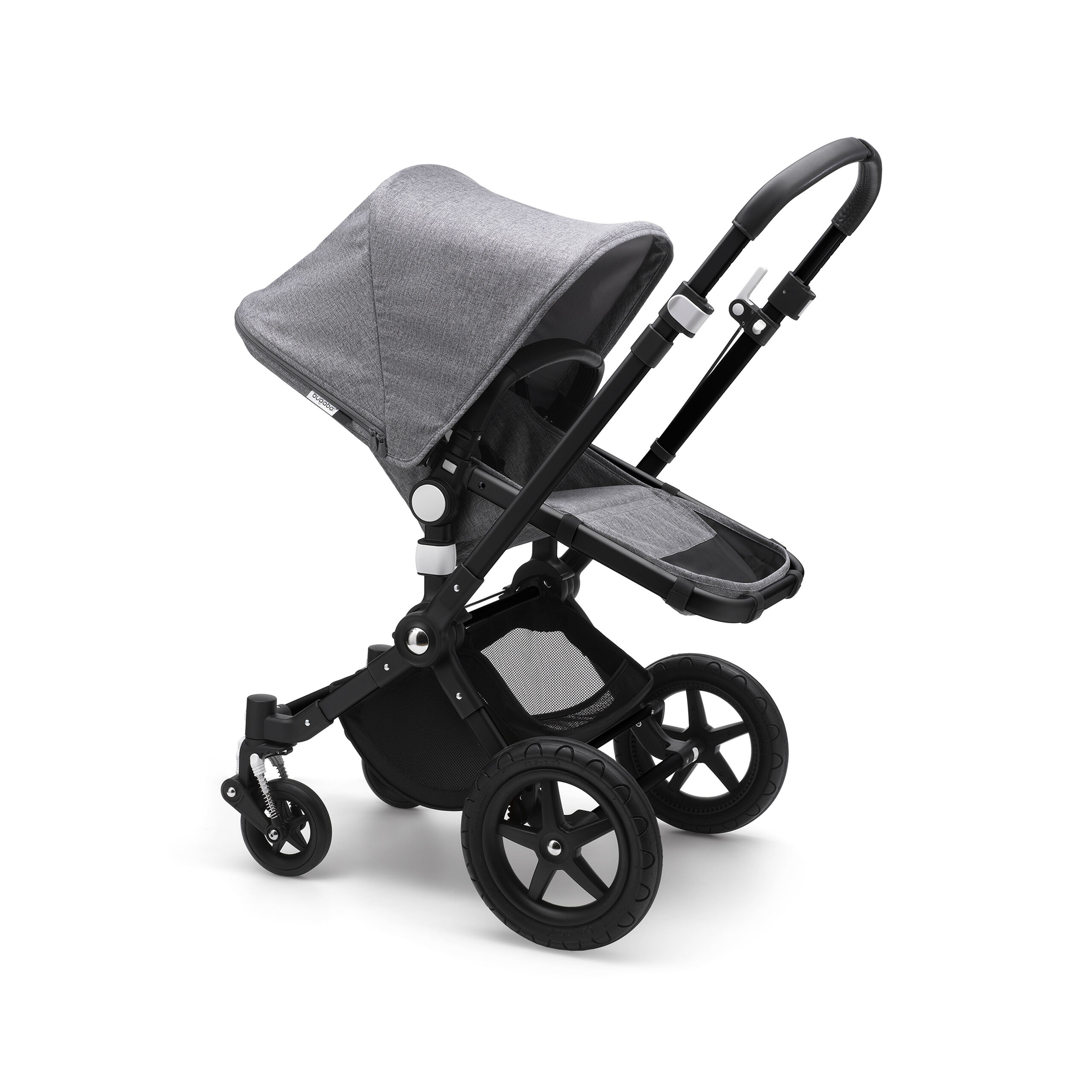 Bugaboo Cameleon 3 Plus seat and bassinet stroller grey melange sun canopy, grey melange fabrics, black base - Thumbnail Slide 1 of 3
