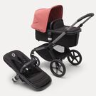 Bugaboo Fox 5 2-in-1 stroller graphite base, midnight black fabrics, sunrise red sun canopy