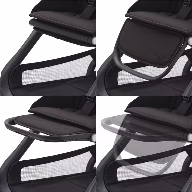 Refurbished Bugaboo Dragonfly bassinet and seat stroller graphite base, grey melange fabrics, forest green sun canopy - Main Image Slide 7 of 11