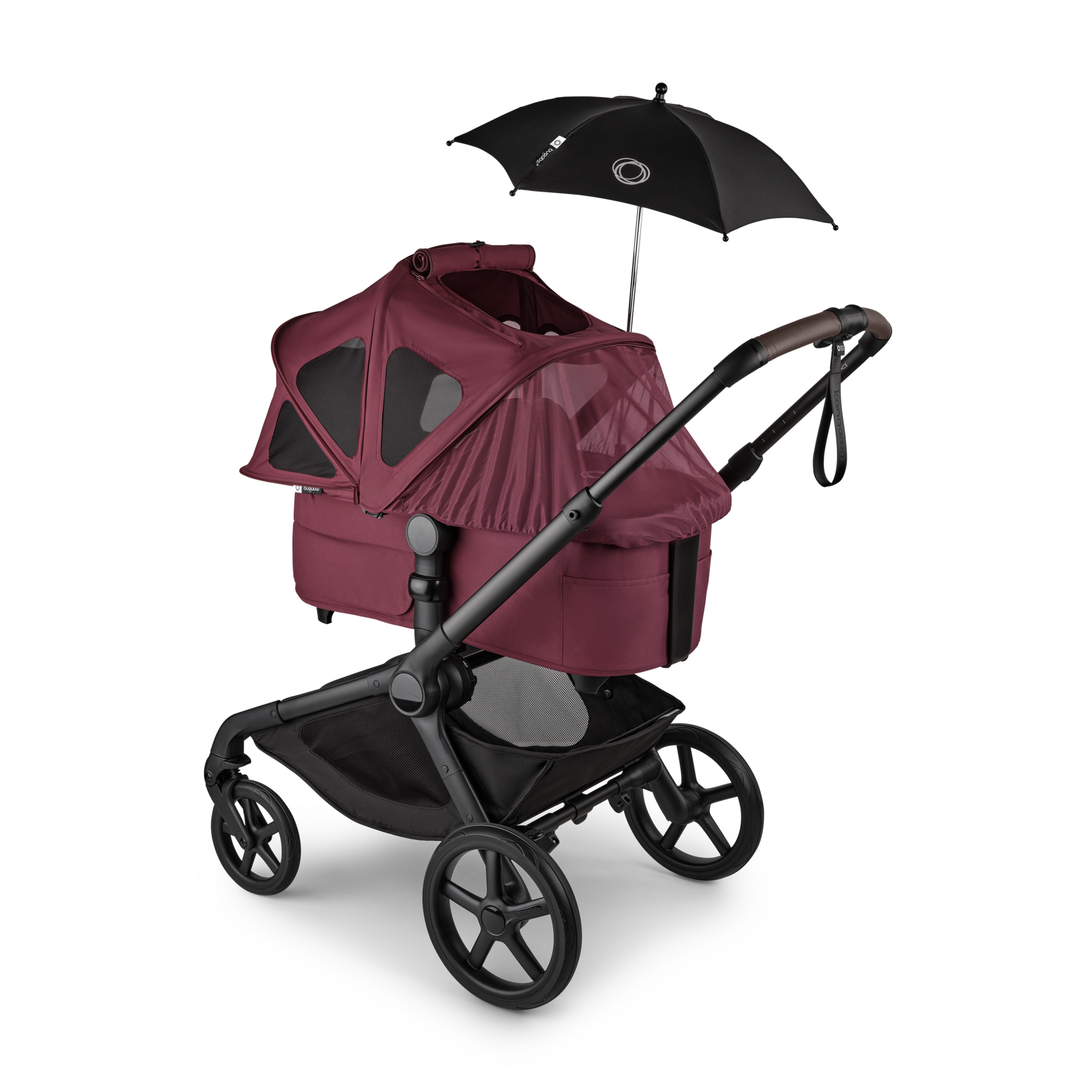 Bugaboo Kangaroo 2-in-1 pram black base, midnight black fabrics, midnight black sun canopy - Thumbnail Slide 17 of 18