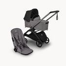 Bugaboo Dragonfly Plus 2-in-1 stroller graphite base, grey melange fabrics, heritage black sun canopy