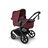 Bugaboo Fox 5 Renew bassinet newborn stroller, with black chassis, Dark Cherry fabrics, and Dark Cherry sun canopy. - Thumbnail Slide 2 of 12