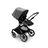 Bugaboo Fox 3 seat stroller with graphite frame, black fabrics, and grey sun canopy. - Thumbnail Slide 6 of 7