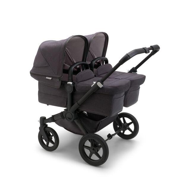 Bugaboo Donkey 5 Twin bassinet and seat stroller black base, mineral washed black fabrics, mineral washed black sun canopy - Main Image Slide 1 of 14