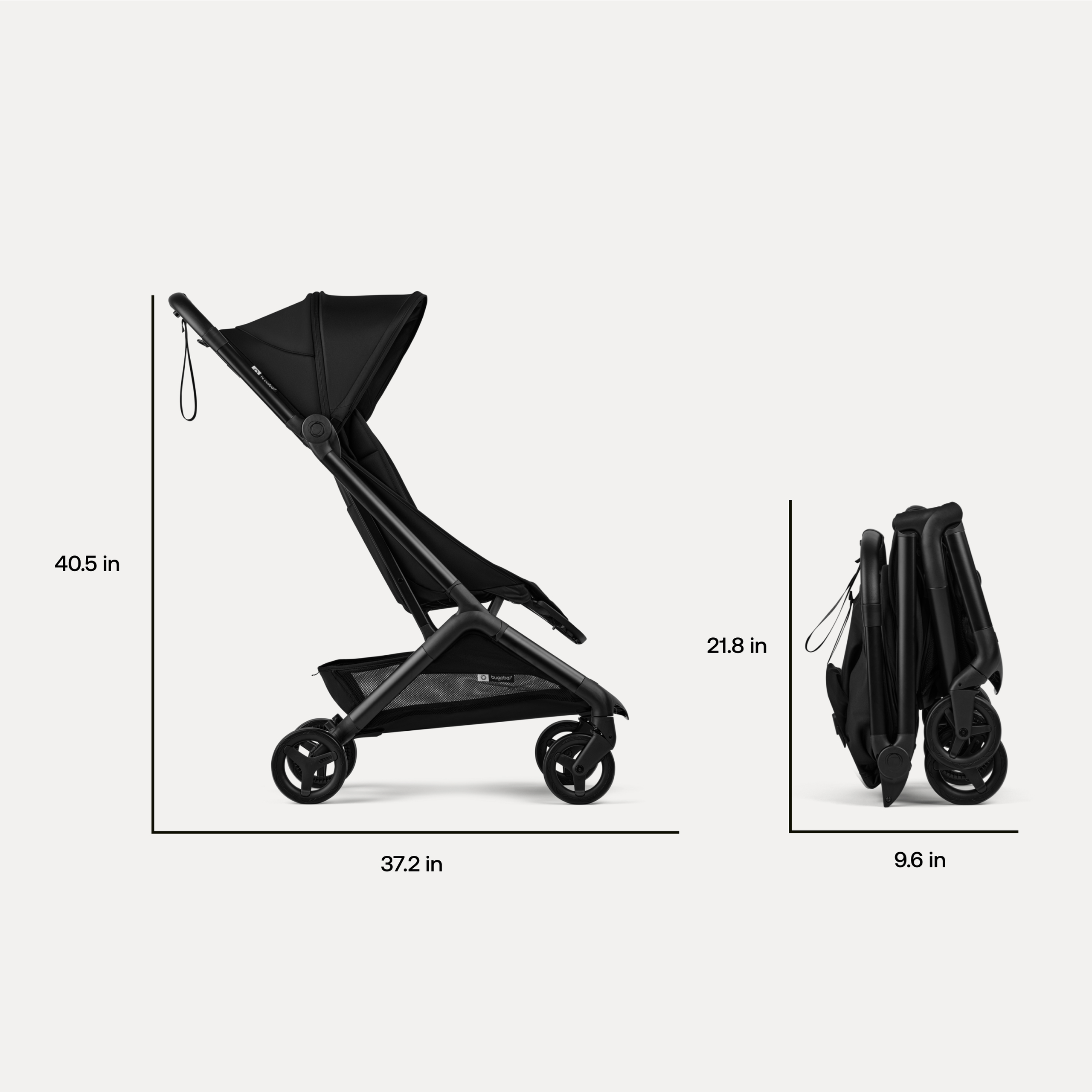 Bugaboo Butterfly 2 Plus travel stroller black base, desert taupe fabrics, desert taupe sun canopy - Thumbnail Slide 7 of 12