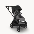 Bugaboo Dragonfly Plus seat stroller black base, grey melange fabrics, heritage black sun canopy