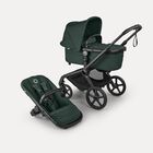 Bugaboo Fox 5 Renew 2-in-1 pushchair black base, fern green fabrics, fern green sun canopy