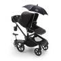 Bugaboo Fox 5 bassinet and seat stroller black base, midnight black fabrics, misty white sun canopy