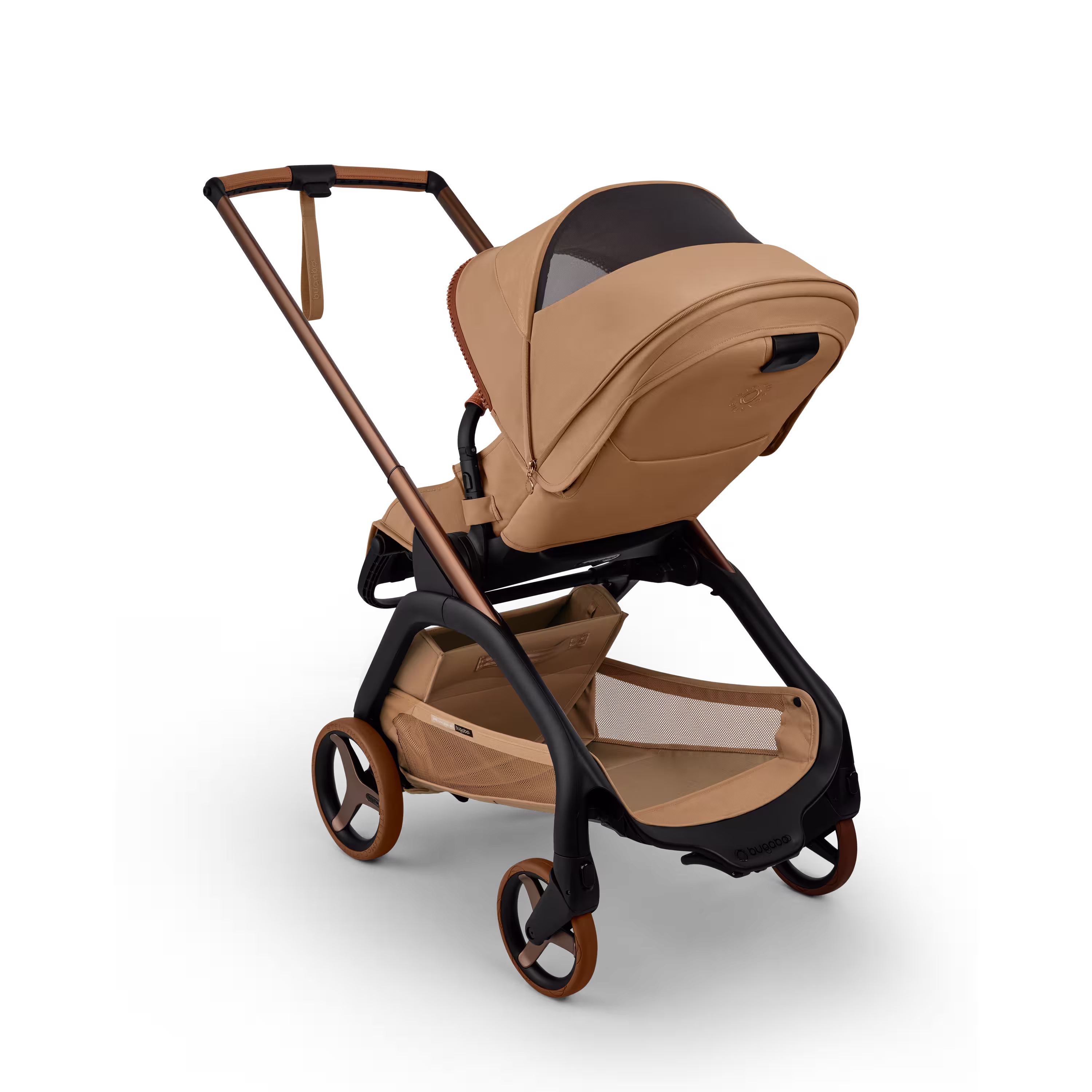 Bugaboo x Stella McCartney Dragonfly Plus seat stroller tobacco brown base, tobacco brown fabrics, tobacco brown sun canopy - Main Modal Image Slide 5 of 12