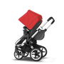 Bugaboo Donkey 3 Mono Complete Red sun canopy, grey melange seat, aluminum chassis - Thumbnail Slide 5 of 5