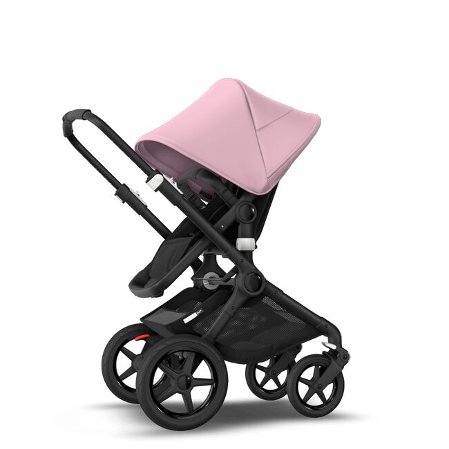Fox 2 Seat and Bassinet Stroller Soft Pink sun canopy, Black style set, Black chassis - Main Image Slide 8 of 8