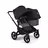 Bugaboo Donkey 5 Duo double stroller black base, grey mélange fabrics, midnight black sun canopy - Thumbnail Slide 1 of 11