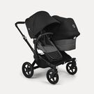 Bugaboo Donkey 5 Duo double stroller black base, grey mélange fabrics, midnight black sun canopy