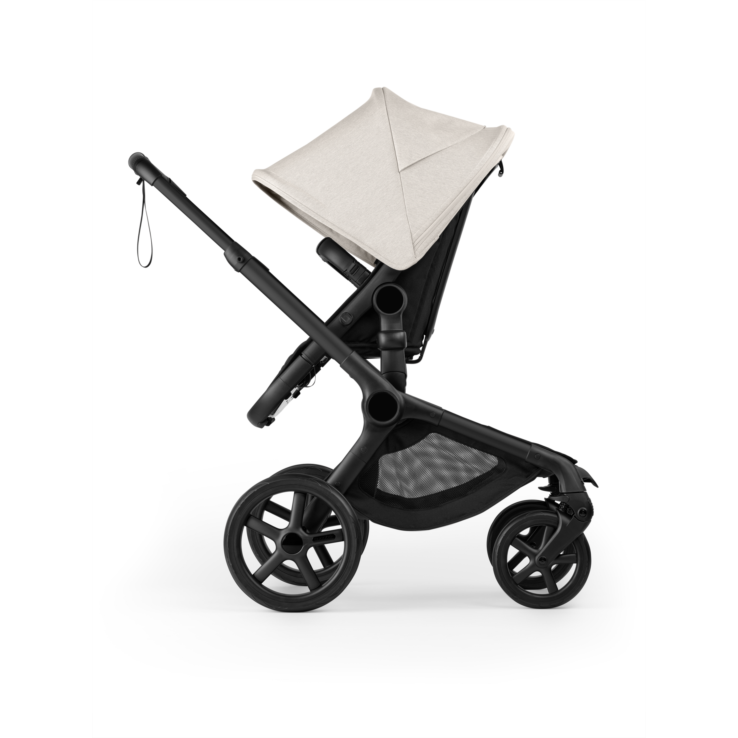 Passeggino Bugaboo Fox 5 Renew con seduta, con telaio nero, tessuti Heritage Black e cappottina misty white. - Thumbnail Slide 3 of 12