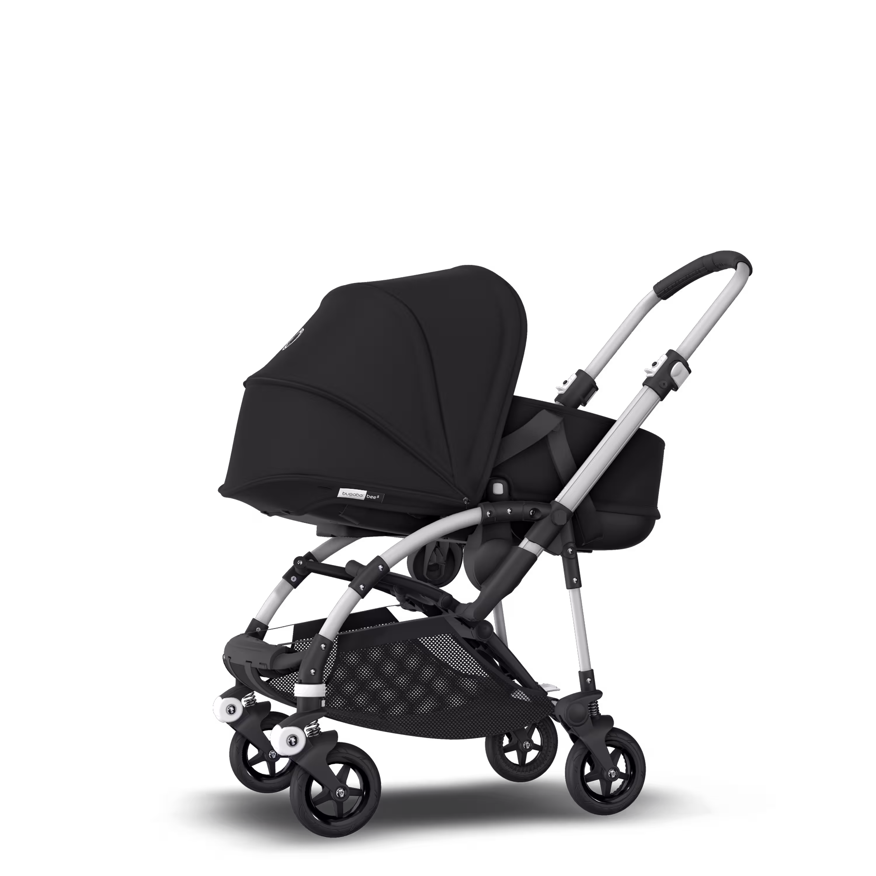 Bugaboo Bee 5 seat and bassinet stroller black sun canopy, black fabrics, aluminium base - Main Modal Image Slide 2 of 6