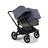 Bugaboo Donkey 5 Duo double stroller black base, grey mélange fabrics, stormy blue sun canopy - Thumbnail Slide 1 of 11