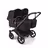 Bugaboo Donkey 6 twin stroller black base, cocoa brown fabrics, cocoa brown sun canopy - Thumbnail Slide 1 of 8