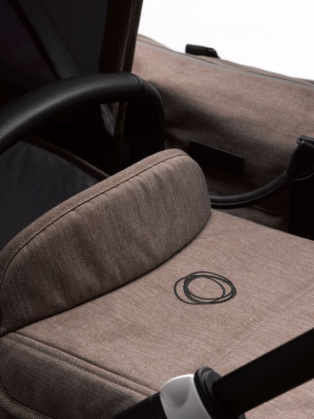Bugaboo Donkey 3 Mono seat and carrycot pushchair mineral taupe melange sun canopy, mineral taupe melange fabrics, black base - Main Image Slide 6 of 7