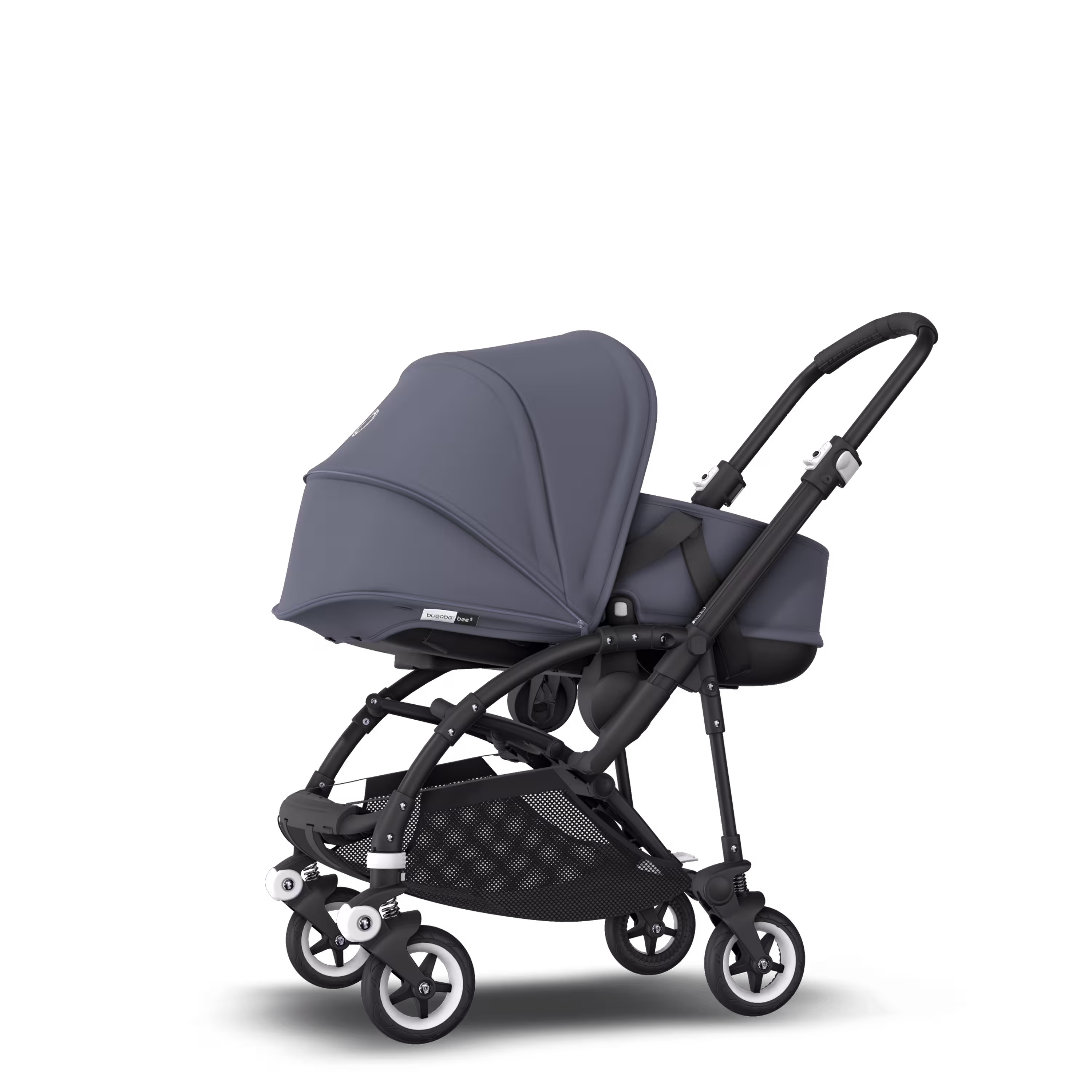 Bugaboo Bee 5 travel system steel blue sun canopy, steel blue fabrics, black base - Main Modal Image Slide 4 of 16