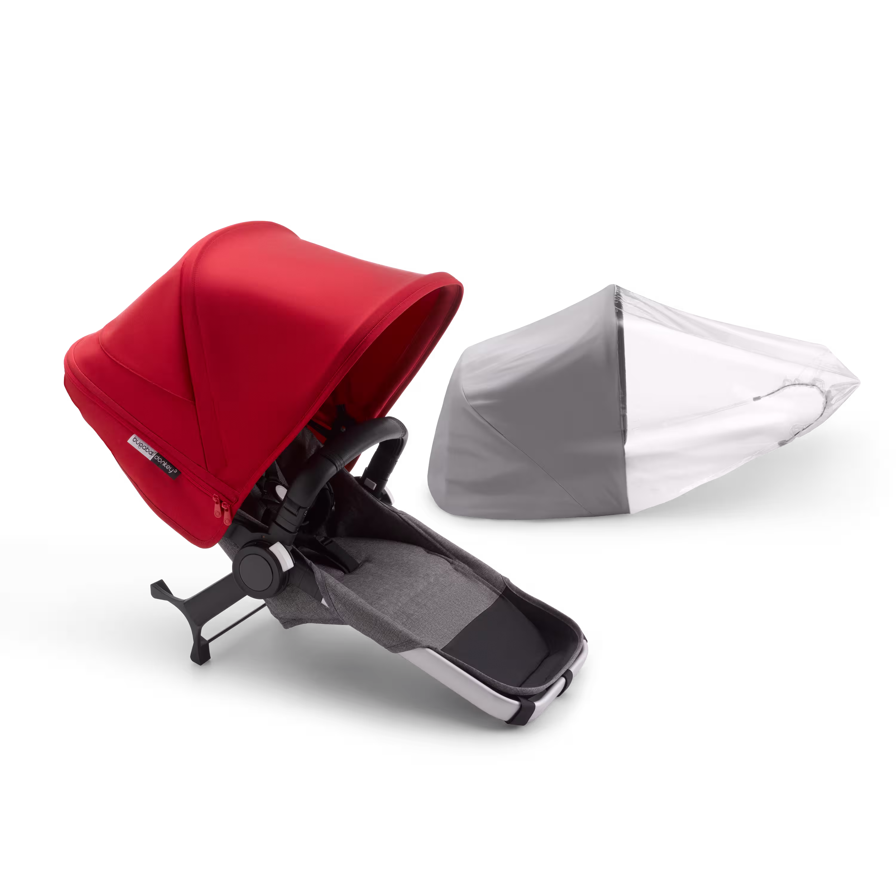 Bugaboo Donkey3 duo extension compl ALU/GREY MELANGE-RED - Main Modal Image Slide 1 of 2