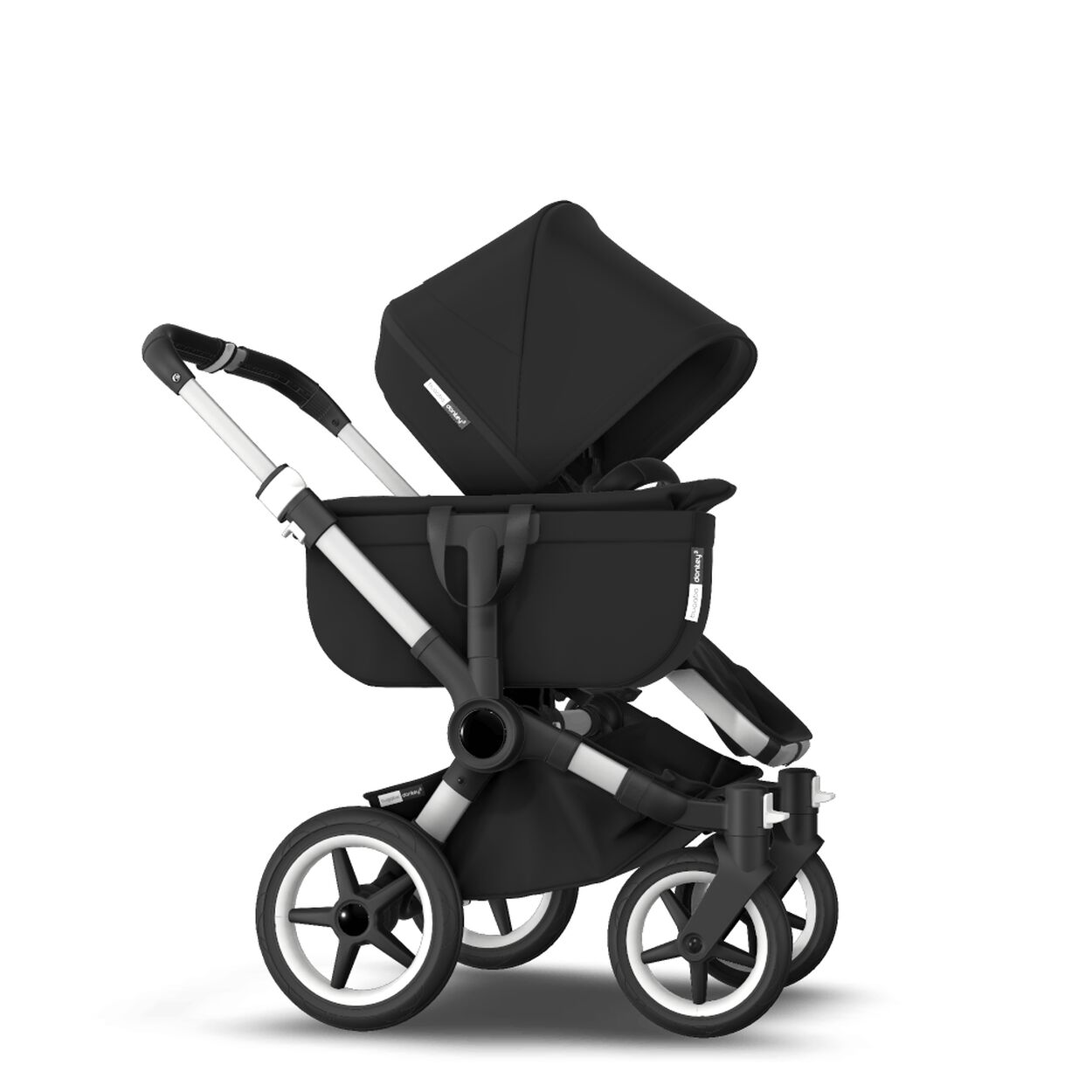 Bugaboo Donkey 3 Mono carrycot and seat pushchair Black sun canopy