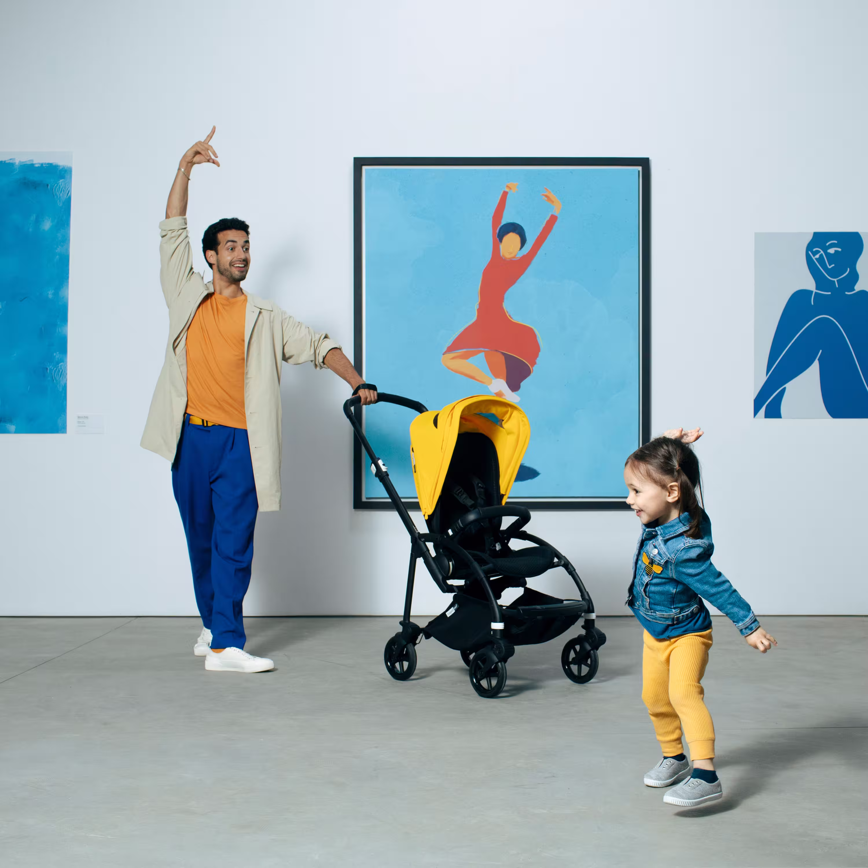 Bugaboo Bee 6 seat stroller grey melange sun canopy, grey melange fabrics, aluminium base - Main Modal Image Slide 2 of 5