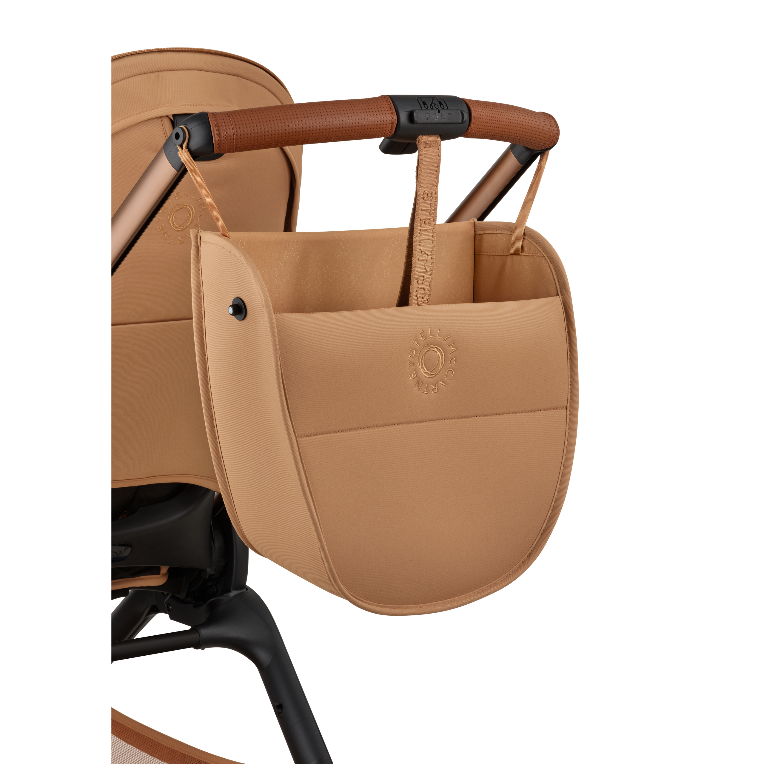 Bugaboo x Stella McCartney Dragonfly Plus 2-in-1 stroller tobacco brown base, tobacco brown fabrics, tobacco brown sun canopy - Thumbnail Slide 7 of 12