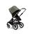 Bugaboo Fox 3 seat stroller with graphite frame, black fabrics, and forest green sun canopy. - Thumbnail Slide 7 of 7