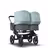 Bugaboo Donkey 3 Twin seat and carrycot pushchair vapor blue sun canopy, grey melange fabrics, black base - Thumbnail Slide 1 of 9