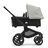 Zijaanzicht van de Bugaboo Fox 5 kinderwagen met wieg met black onderstel, midnight black bekleding en misty white zonnekap. - Thumbnail Slide 2 van 12