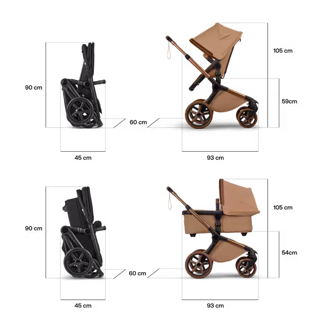 Bugaboo x Stella McCartney Fox 5 Renew 2-in-1 pushchair tobacco brown base, tobacco brown fabrics, tobacco brown sun canopy - Main Image Slide 9 of 13