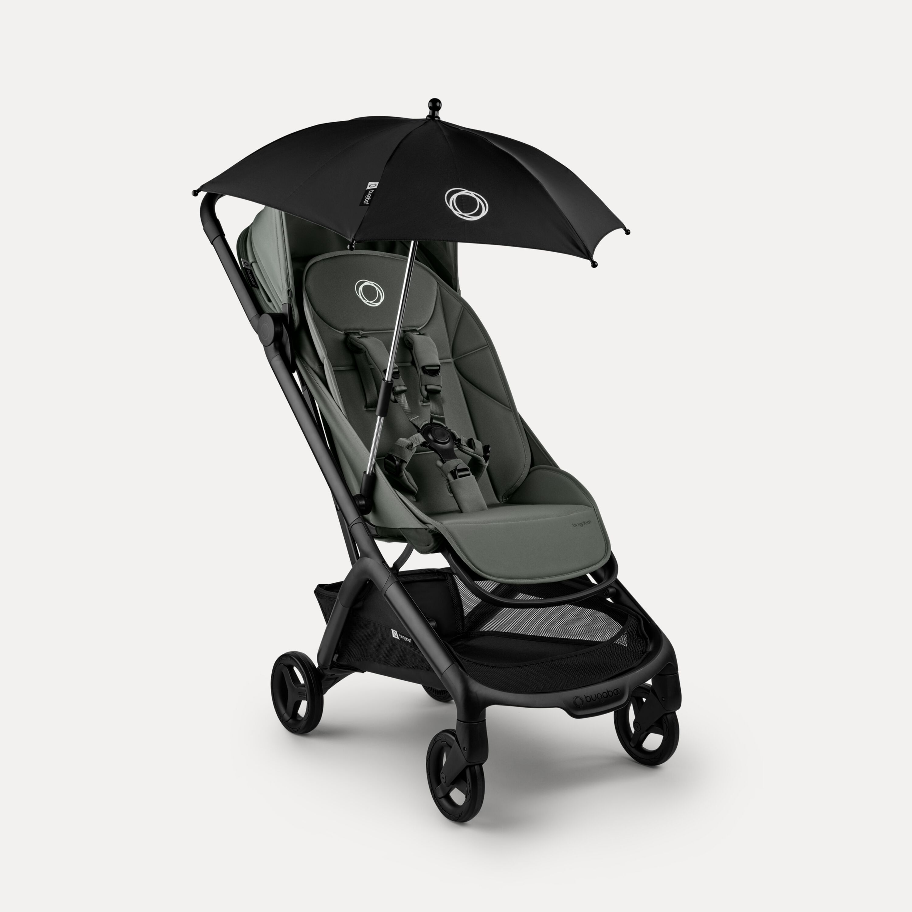 The Bugaboo Butterfly 2 travel pram with a Bugaboo parasol attached. - Main Modal Image Slide 9 of 9