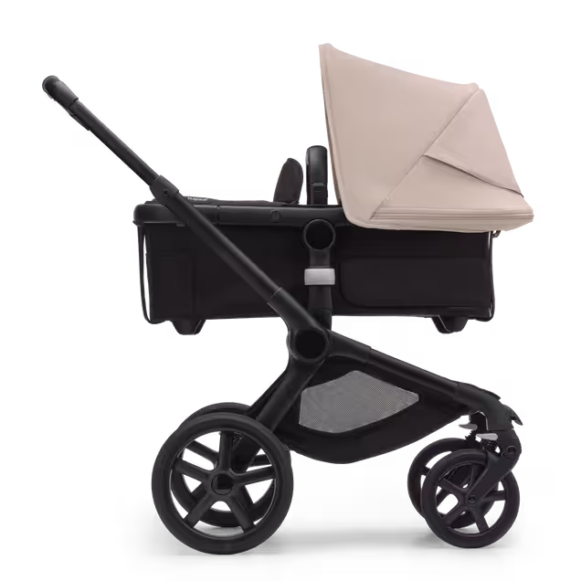Bugaboo Fox 5 2-in-1 stroller black base, midnight black fabrics, desert taupe sun canopy - Main Image Slide 2 of 12