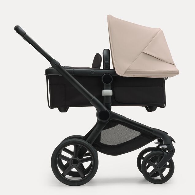 Bugaboo Fox 5 2-in-1 stroller black base, midnight black fabrics, desert taupe sun canopy - Main Image Slide 2 of 12