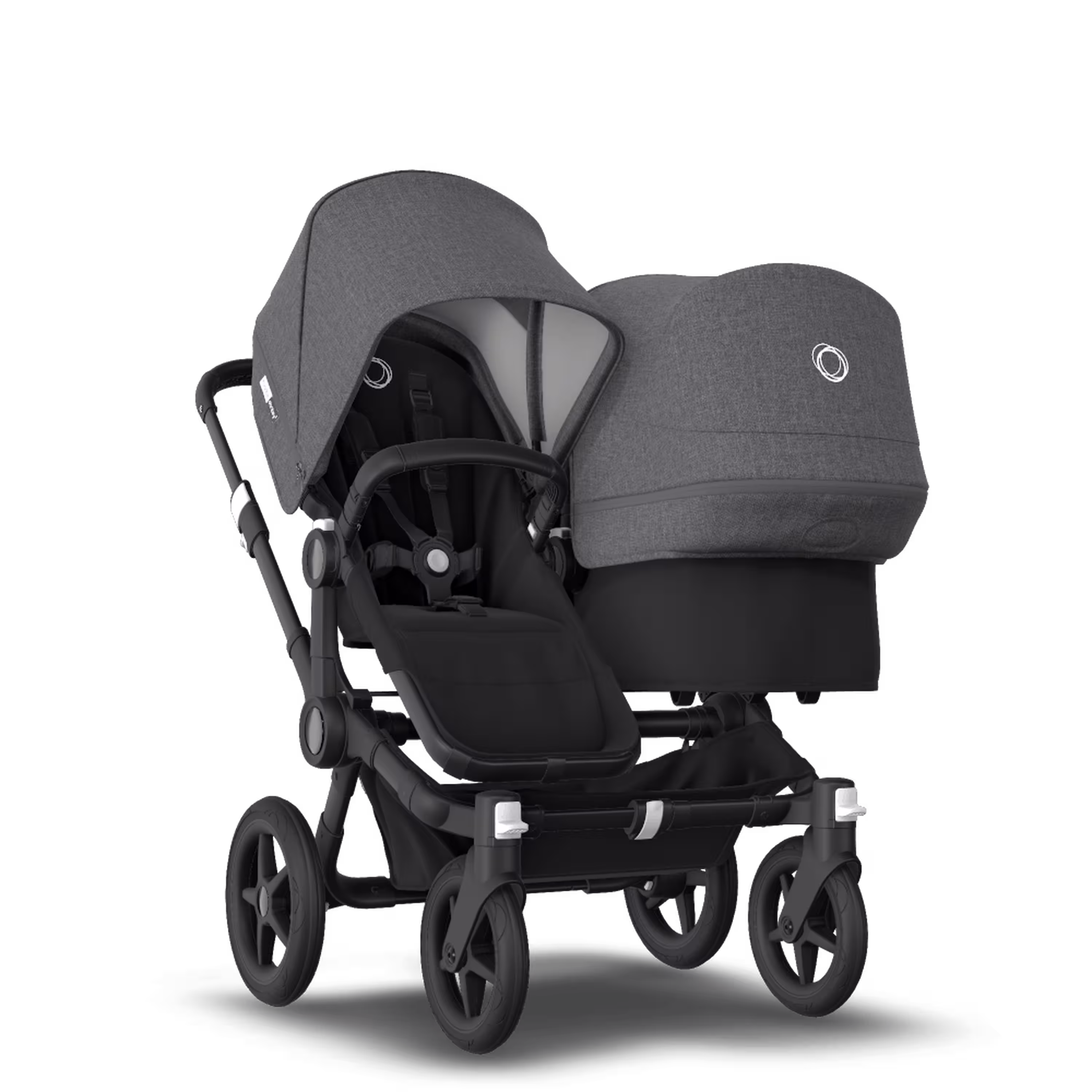 Bugaboo Donkey 3 Duo seat and bassinet stroller grey melange sun canopy, black fabrics, black base - Main Modal Image Slide 1 of 5