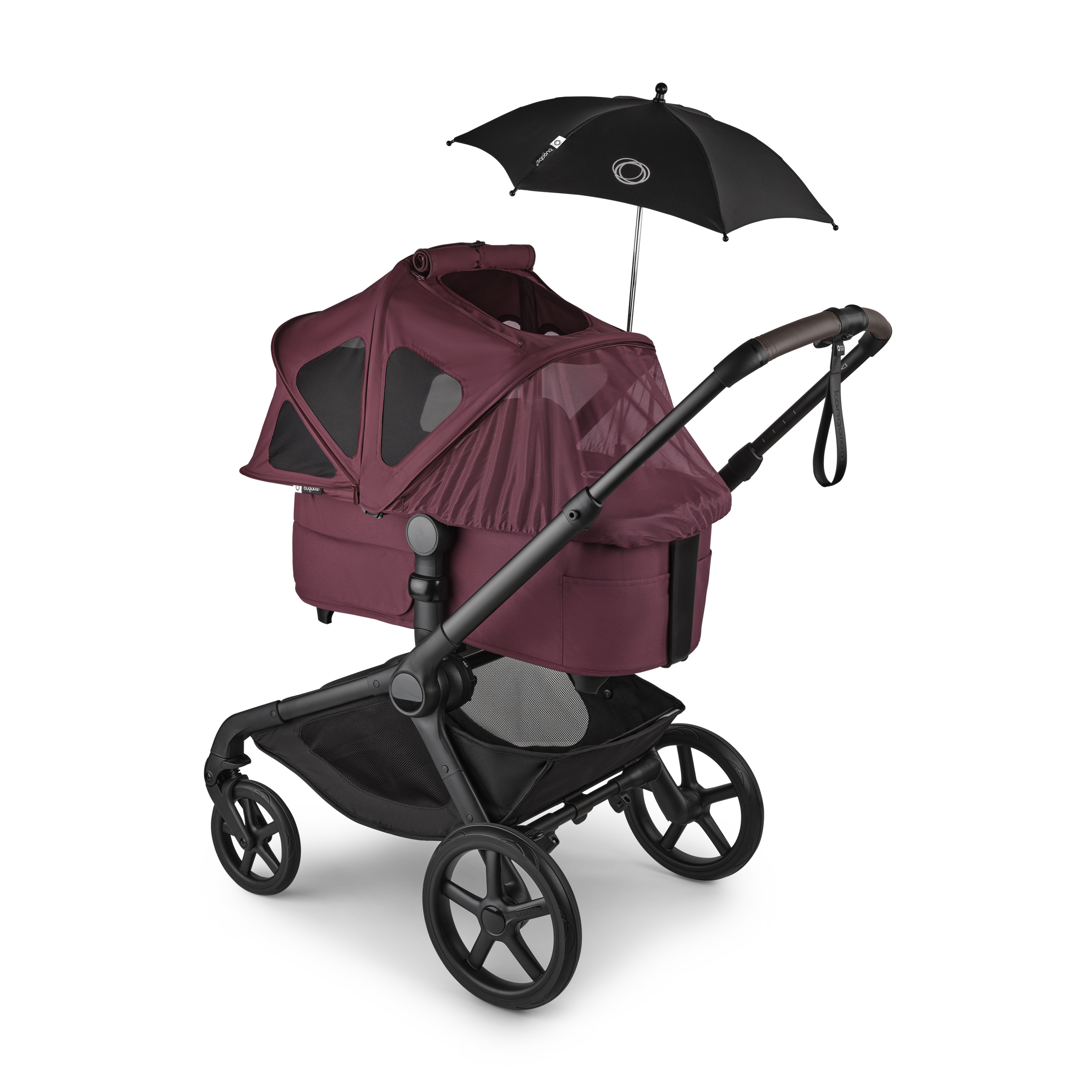 Bugaboo Kangaroo 2-in-1 pram black base, forest green fabrics, forest green sun canopy - Thumbnail Slide 11 of 12