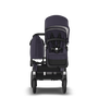 Bugaboo Donkey 5 Mono bassinet and seat stroller graphite base, classic collection dark navy fabrics, classic collection dark navy sun canopy - Thumbnail Slide 4 of 13