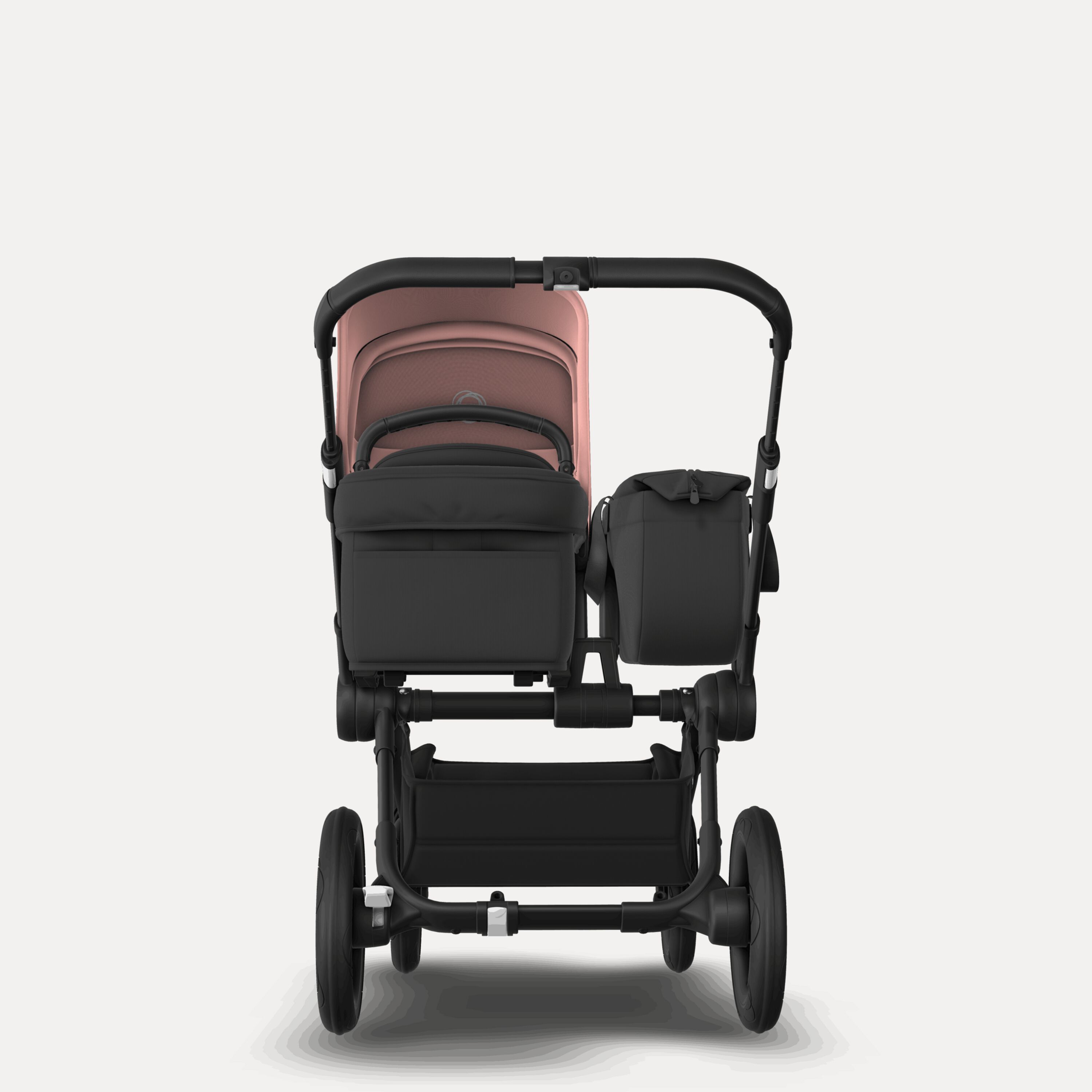 Bugaboo Donkey 5 Mono 2-in-1 stroller black base, midnight black fabrics, morning pink sun canopy - Main Modal Image Slide 3 of 11