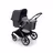 Bugaboo Fox 3 bassinet stroller with graphite frame, grey fabrics, and stormy blue sun canopy. - Thumbnail Slide 2 of 7