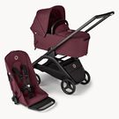 Bugaboo Dragonfly 2-in-1 pushchair black base, dark cherry red fabrics, dark cherry red sun canopy