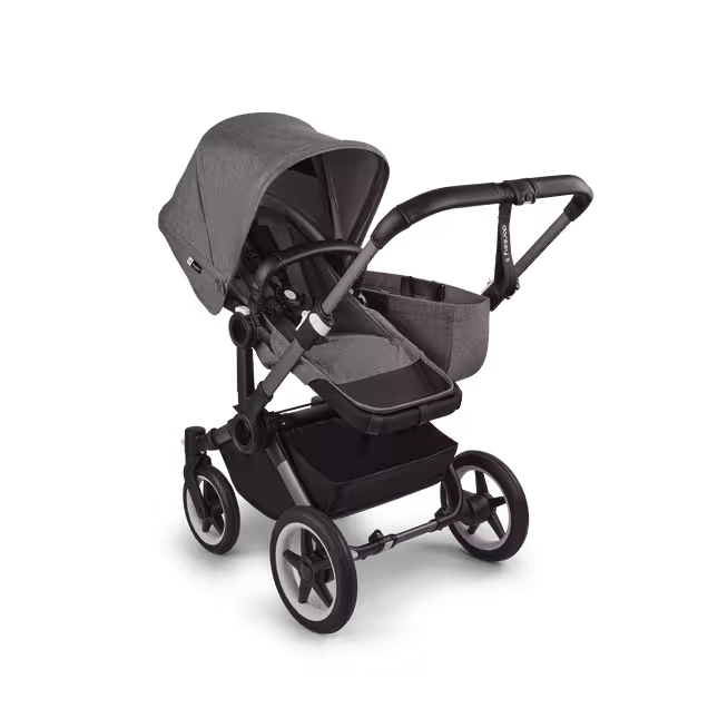 Bugaboo Donkey 5 Mono 2-in-1 stroller graphite base, grey mélange fabrics, grey mélange sun canopy - Main Image Slide 2 of 11
