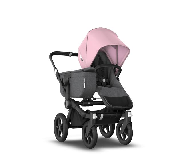 US - Bugaboo D3M stroller bundle black grey melange soft pink - Main Image Slide 2 of 4
