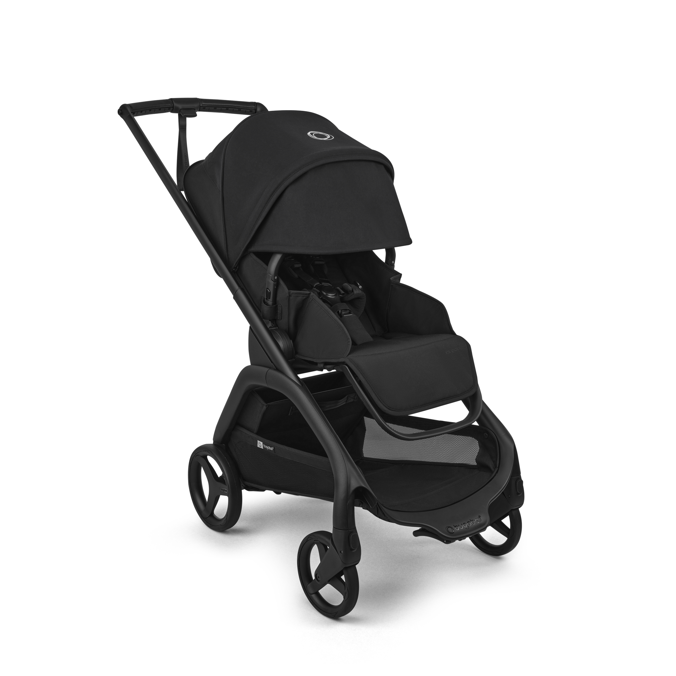 Bugaboo Dragonfly Plus seat stroller graphite base, grey melange fabrics, misty white sun canopy - Thumbnail Slide 3 of 11