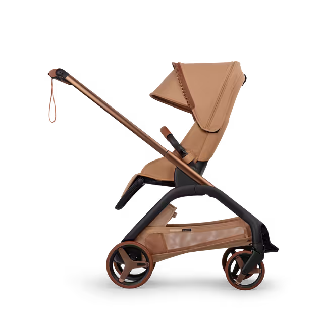 Bugaboo x Stella McCartney Dragonfly Plus seat stroller tobacco brown base, tobacco brown fabrics, tobacco brown sun canopy - Main Image Slide 2 of 12